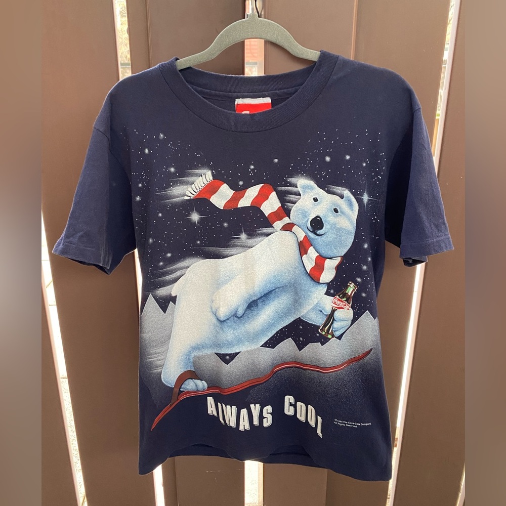 Vintage 1994 Coca-Cola ‘Stay Cool’ Skiing Polar Bear Shirt